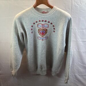 Vintage 90s Friends Family Graphic Crewneck Sweatshirt SZ L White USA Made VTG